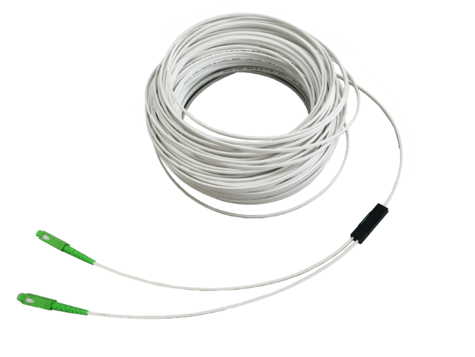 SC/APC 2Core Singlemode LSZH FTTH Cabos de remendo brancos