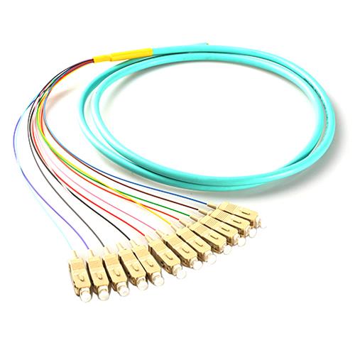 12Core SC/UPC 10GB OM3 50/125 tranças de fibra óptica com revestimento externo