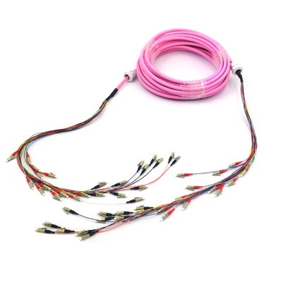 conjunto de cabo multimodo do remendo da fibra ótica OM4 de 24Core LC/UPC