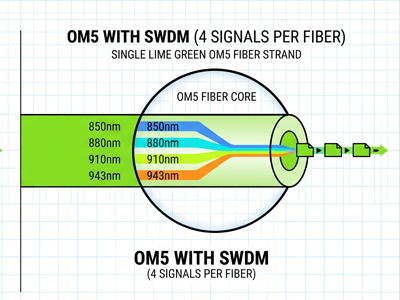 OM1, OM2, OM3, OM4, OM5: Compreendendo a evolução e seleção da fibra multimodo-